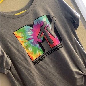 Vintage MTV tie die logo shirt